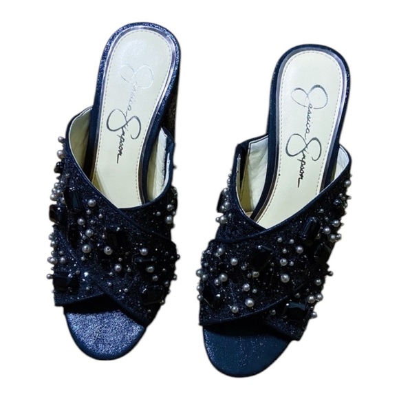 Jessica Simpson crystal embellished slide - Picture 1 of 11